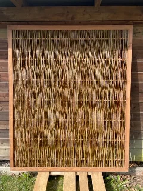 Weidenzaun mit Rahmen (180x180cm)